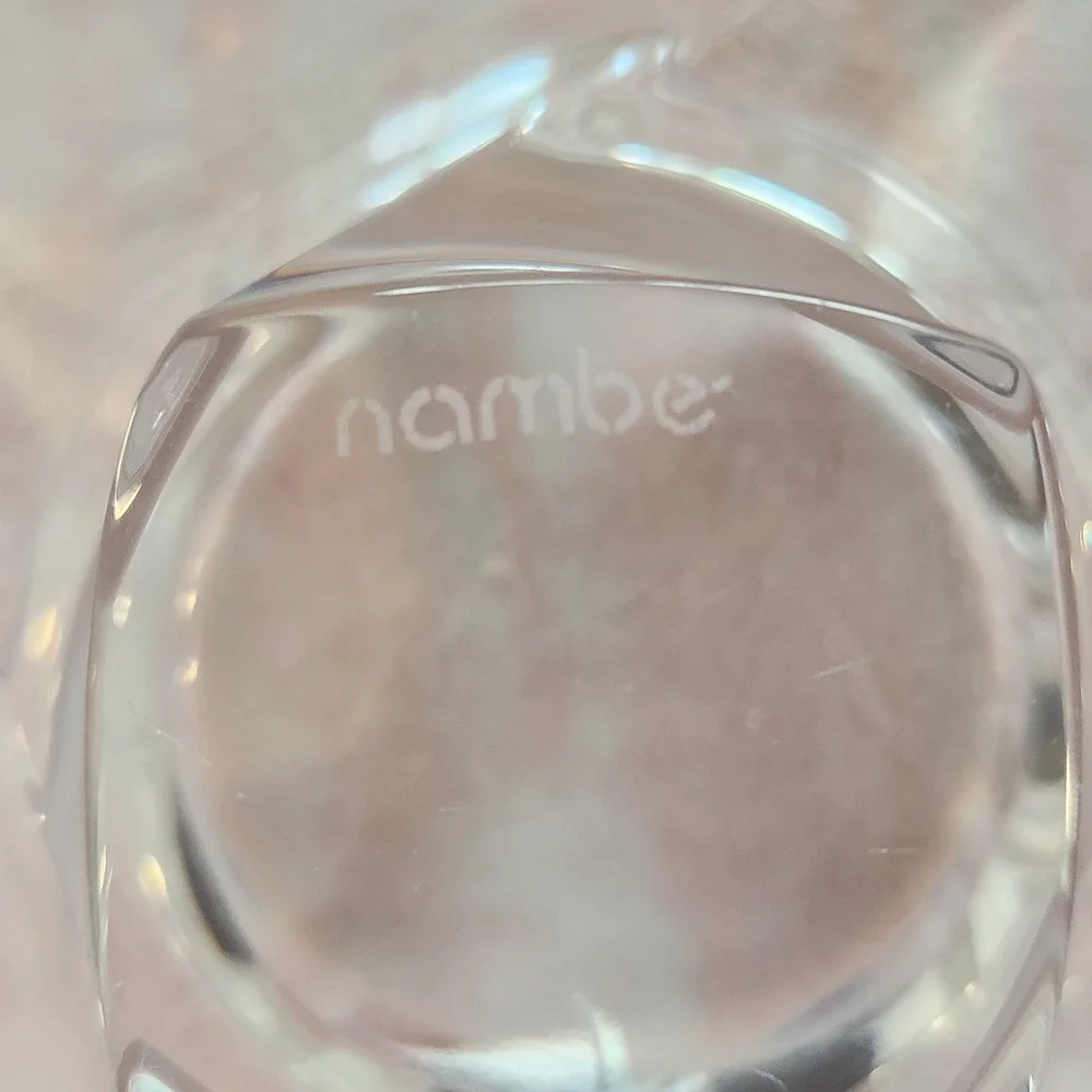 Nambe Crystal Square Swirl Taper Candle Holders Set of 2‎ Clear Glass MCM Style